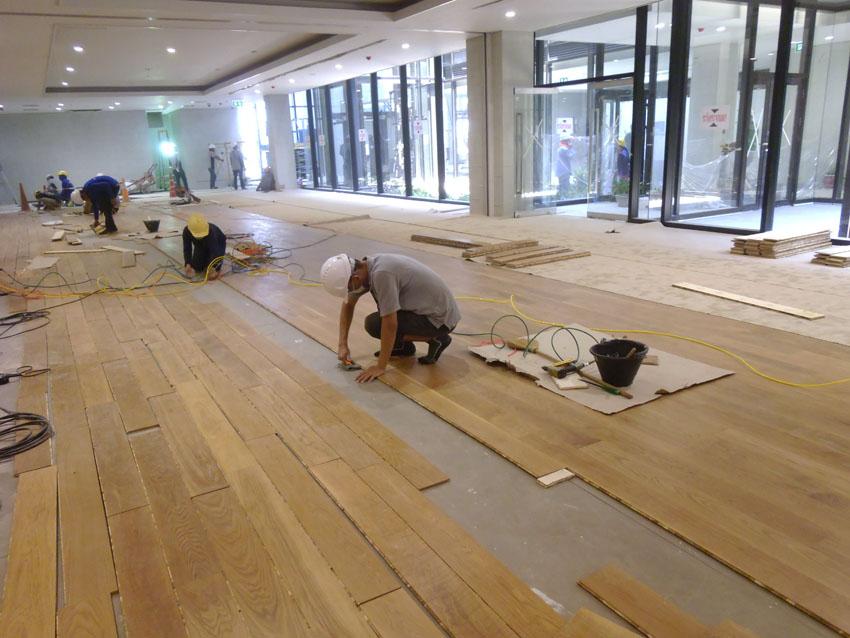 ผลงานติดตั้งพื้นไม้เอ็นจิเนียร์